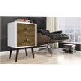thumbnail image 2 of JERFIT 18 Inch Modern Nightstand with 2 Drawers, White and Brown Bedside Table with Splayed Wood Legs for Bedroom, Living Room, 2 of 7