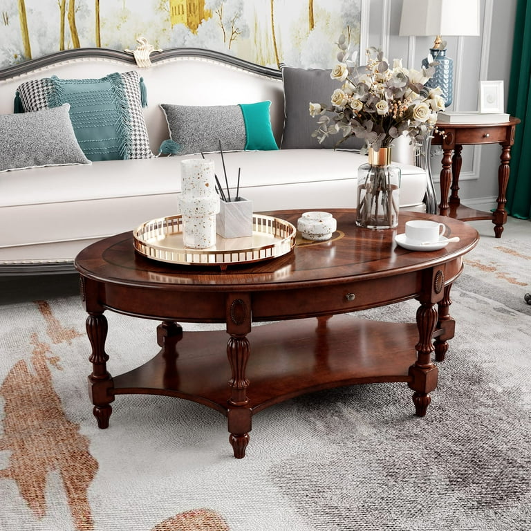 Traditional Traditional Cherry Oval Coffee Table Traditional Traditional Cherry Oval Coffee Table