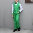 thumbnail image 4 of ZACPNCV Boys Suits Set Vest Pants Dress Shirt and Tie for Toddler Kids Formal Dresswear Green 9-10 Years, 4 of 5