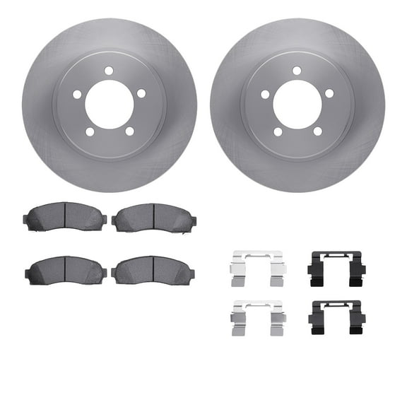 Dynamic Friction Company Front Brake Rotors with 5000 Advanced Brake Pads includes Hardware 6512-99523