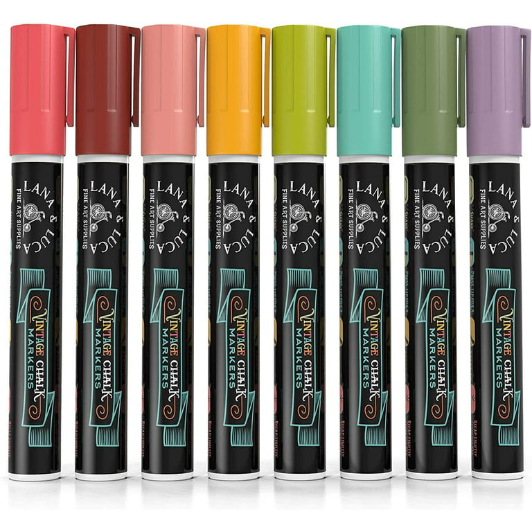 Lana and Luca 92XMPPJ Liquid Chalk Marker Pen - White Dry Erase Marker -  Chalk Markers for Chalkboard Signs, Windows, Blackboard, Glass with 24