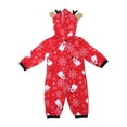 thumbnail image 2 of GRNSHTS Christmas Family Matching Pajamas Set Snowman Print Long Sleeve Hooded Onesies Home Holiday Sleepwear Nightwear (Baby,12-18 Months), 2 of 5