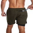 thumbnail image 4 of Men‘s 2 in 1 Double Layer Running Shorts Quick Dry Gym Training Sport Short with Phone Pockets, 4 of 6