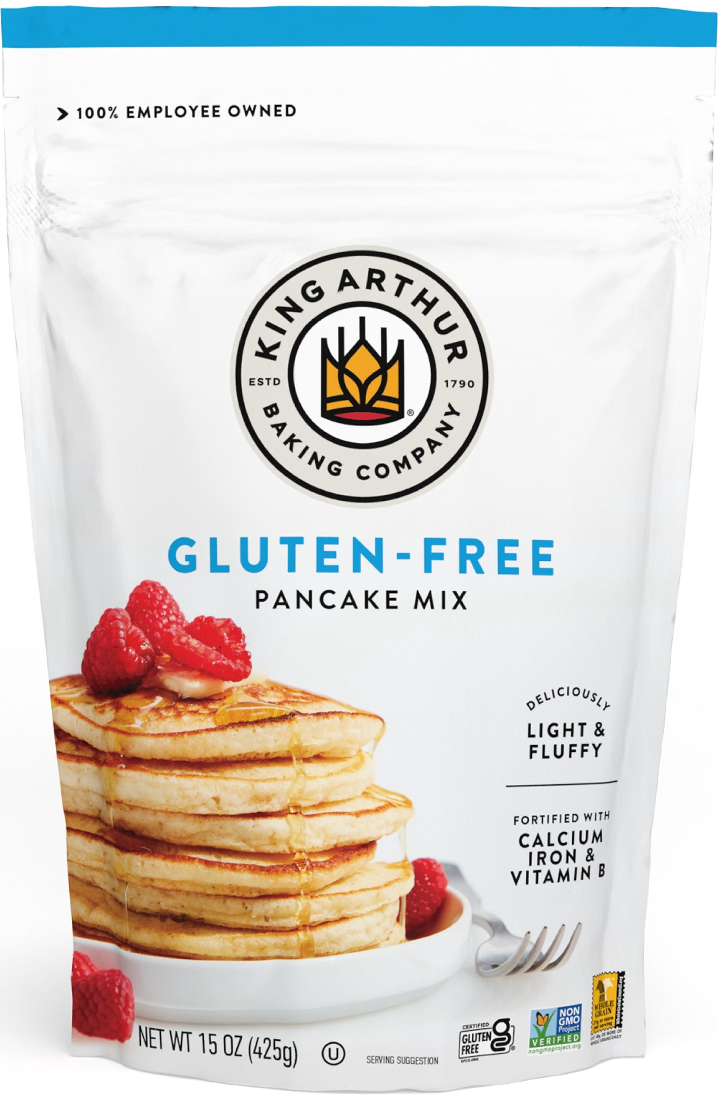 (6 pack) King Arthur Baking Company, Gluten-Free, Non-GMO Project Verified, Certified Kosher Pancake Mix, 15 oz Box