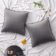 thumbnail image 1 of 2 fundas de almohada con bolas de color sólido, gris claro, 45 x 45 cm. Ormromra LRWJ223-26, 1 of 6