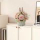 thumbnail image 5 of mfyjkho Arreglo floral de seda artificial con jarrón de cerámica, decoración de plantas falsas para el hogar, la oficina, la boda, la fiesta, centro de mesa estilo orejas de conejo., 5 of 6