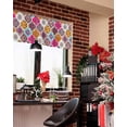 thumbnail image 4 of Valances for Windows, Morocco Boho Colorful Floral Geometric Lattice Distressed Rod Pocket Short Window Valance Curtains Holiday Window Treatment for Kitchen Living Room Bathroom, 60"x18", 4 of 7