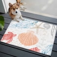thumbnail image 4 of Orange Red Blue Coastal Nautical Large Area Rugs for Bedroom Living Room, Non Slip Carpet Bedside Rug, Beach Sea Turtle Ocean Coral Starfish Rectangle Floor Cover Kitchen Accent Rug 2'x3' for Office, 4 of 9