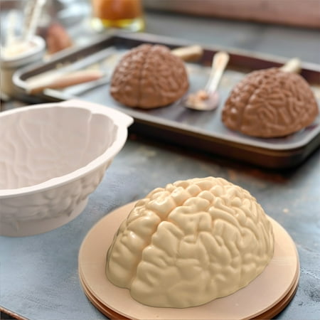 

Black and Friday Deals Dealovy Halloween Brain Gelatin Molds Brain Shaped Silicone Mould Cake Baking Tool Brain Ice Chocolate Soap Tray Silicone Party Maker Halloween Brain Gelatin Molds