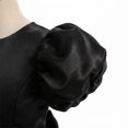 thumbnail image 7 of IBTOM CASTLE Toddler Girls Satin Short Puff Sleeve Flower Girl Dress Baby Girl Birthday Party Ruffle Formal Bowknot Wedding Guest Dress Black, 7 of 7