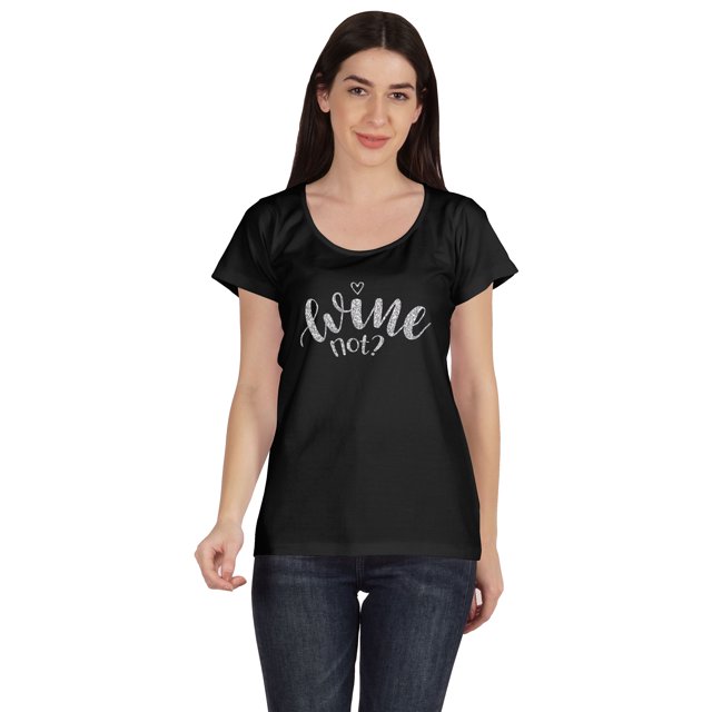 Inkmeso T-Shirt Graphique pour Femmes « Wine Not? » Drôle, Tee de Boisson, Hauts, Chandail Hilarant