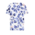 thumbnail image 4 of Fiudx Ofertas Relámpago Blusa de Manga Corta Estampada a La Moda para Mujer, Blusas Informales con Cuello En V, 4 of 5