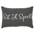 thumbnail image 3 of VHC Brands 9.5 in x 14 in Sit A Spell Steel Grey Cotton Decorative Pillow, 3 of 3