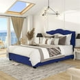 thumbnail image 5 of Furniture of America Alameda Fabric Upholstered Full Bed with Drawers in Navy, 5 of 15