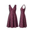thumbnail image 2 of Alvantor Summer Dresses for Women, Sleeveless V-Neck Fit and Flare Poly Chiffon Dress, Burgundy, 2 of 8