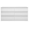 thumbnail image 5 of Tcbosik 6-Drawer Double Dresser, Modern Chest of Drawers, 55 inch Clothing Storage Organizer for Bedroom, Hallway, Living Room, White, 5 of 7