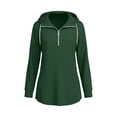 thumbnail image 3 of Horkkom Quarter Zip Pullover Women Casual Tunic Drawstring Tops Fashion Solid Color Comfort Hoodie with Pockets S, 3 of 7