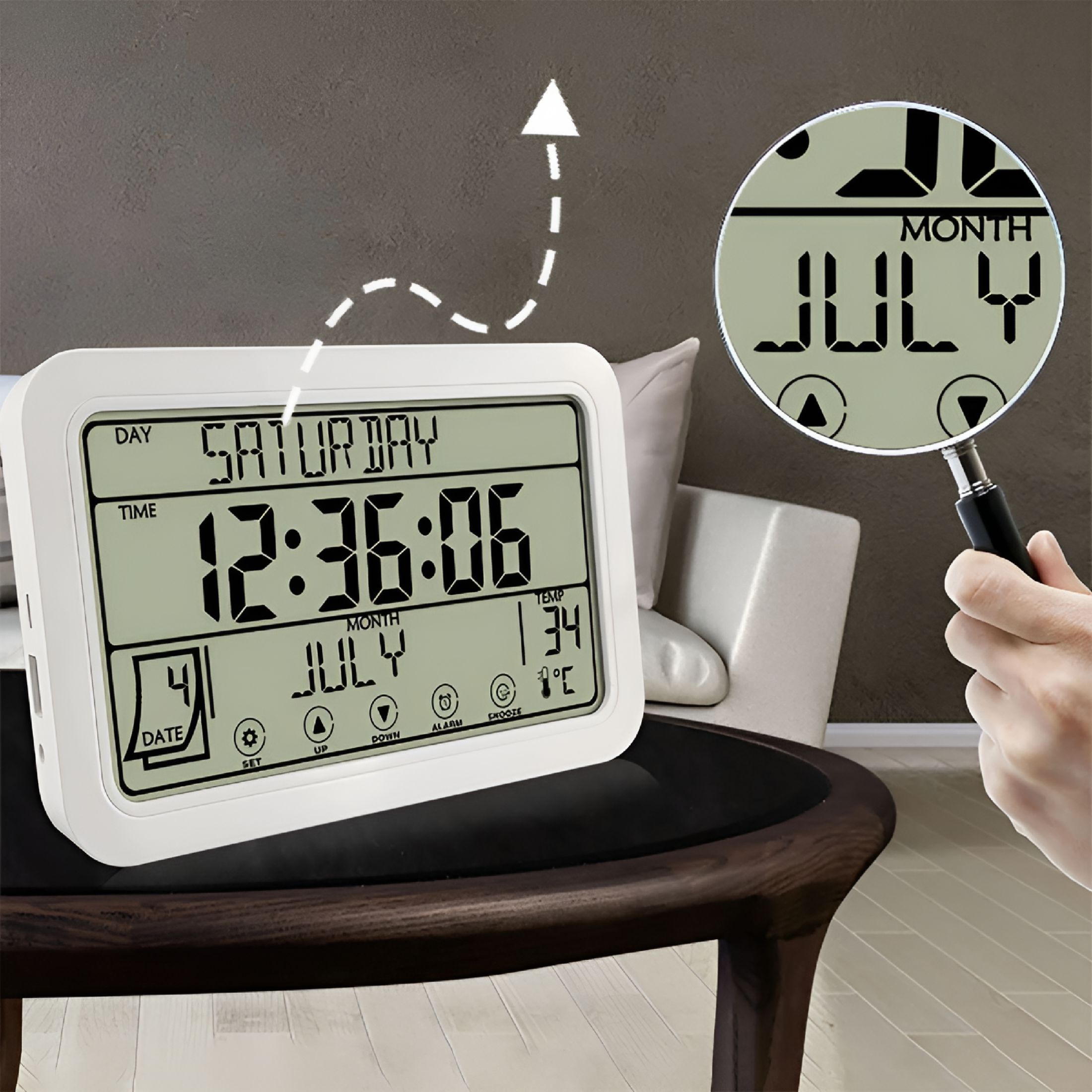 GJX Weather Station Wireless Indoor/Outdoor Temperature Atomic Clock Battery Powered With High Accuracy Sensor,Indoor Outdoor Thermometer Wireless Black