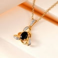 thumbnail image 4 of Shop LC Black Tourmaline Necklace for Women Love Knot 925 Sterling Silver 14K Yellow Gold Plated Jewelry Size 20" Ct 0.6 Valentines Day Gifts for Women, 4 of 6