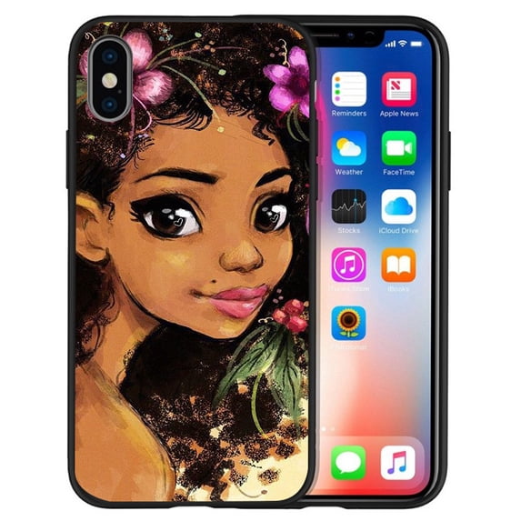 Holikmiko Fashion Black Girl iPhone 11 Case Anti-Slip Drop with Soft TPU Bumper Pattern Design Case for iPhone