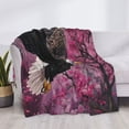 thumbnail image 3 of Yiaed Flower Bald Eagle Print Blanket Throw Blanket Soft Cozy Flannel Blanket for Home Bed Sofa Couch Chair-50"x40", 3 of 6