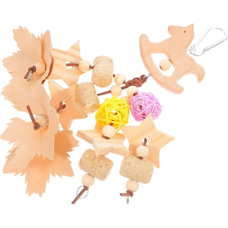 Parrot Wood Chewing Toy for Small Birds and Cockatiels - Cage Accessory for Beak Maintenance and Active Engagement