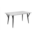 New Spec Mid Century Faux Marble Top Dining Table in White and Black