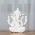 thumbnail image 2 of Escultura blanca de resina de Ganesha, estilo arenisca, 7,5 cm, 2 of 3