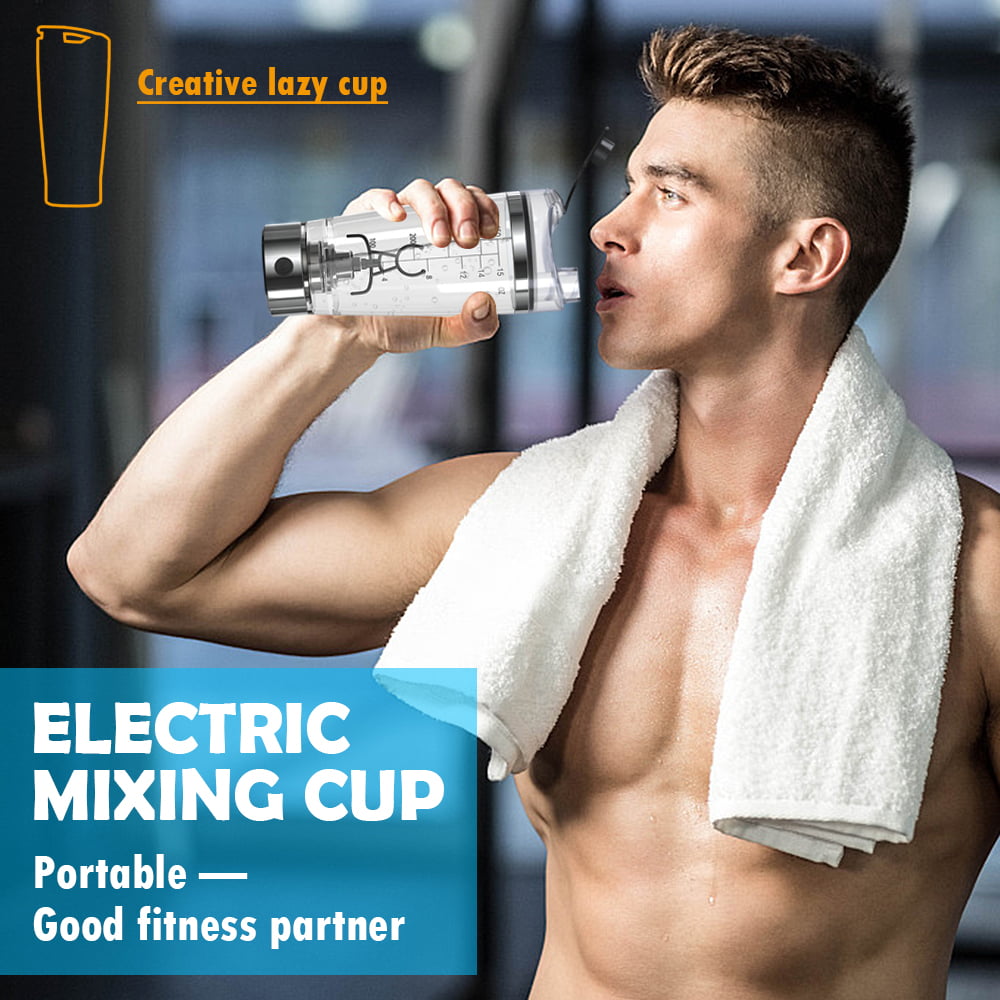  Electric Protein Shaker Cup w/ Detachable Electric Motor Mixer  - 450ml - Hygienic & BPA Free: Home & Kitchen