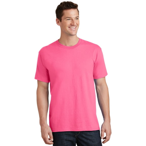 Port & Company PC54 Core Cotton Tees, Neon Pink - Small