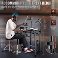 thumbnail image 6 of KFFKFF Electric Drum Kit with 32 Kits & 480 Sounds, USB MIDI Compatible 8 in Mesh Snare and 10 in Cymbals, Includes Drum Sticks & Headphones, Ideal for Beginners and Adults, 6 of 9