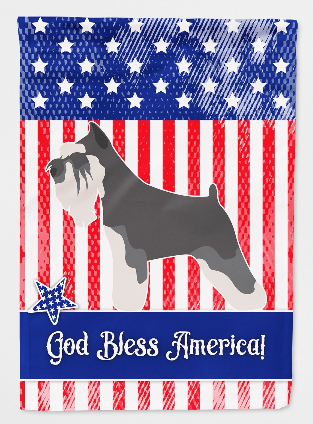 Miniature Schnauzer American Flag Canvas House Size BB8379CHF by Caroline