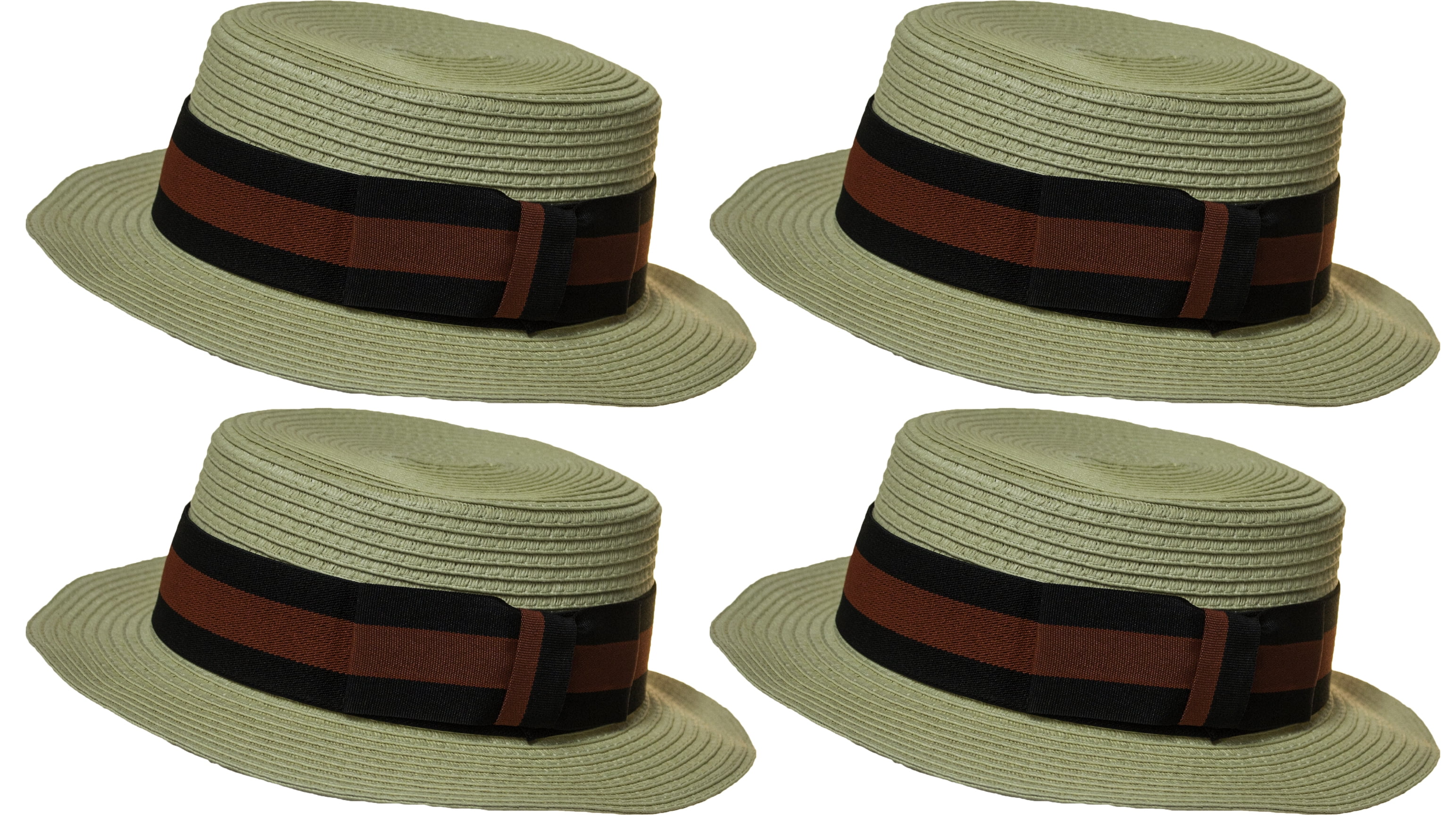 Men's 3.25 Inch Deluxe Barber Shop Quartet Skimmer Hat 