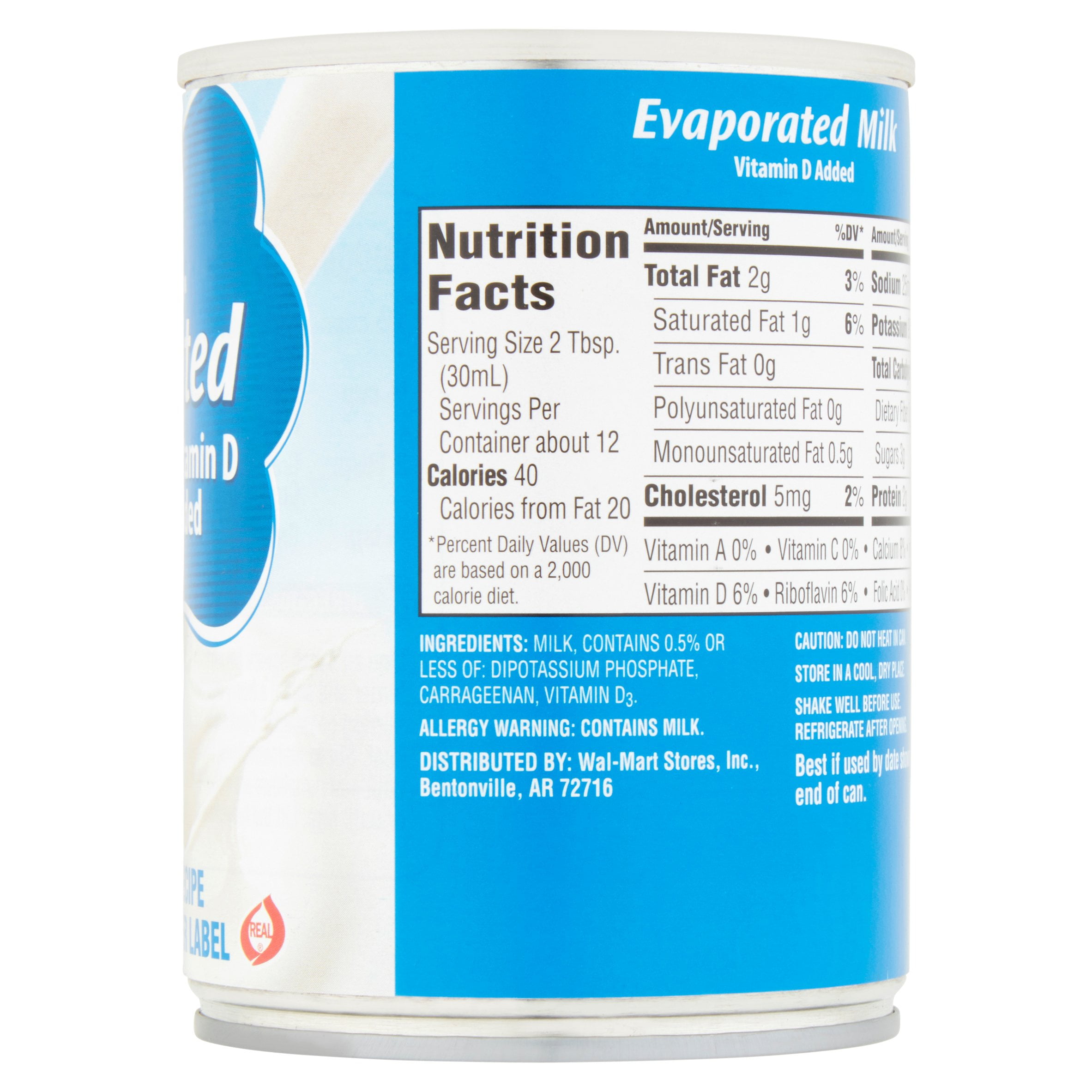 calories in evaporated milk