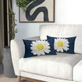 thumbnail image 6 of Daisy Flower Navy Blue Lumbar Pillow Covers 12x20 Inch White Petal Floral Bloom Decorative Pillow Cases Spring Summer Seasonal Cushion Covers Farmhouse Home Decor For Porch Couch Outdoor Set of 2, 6 of 6