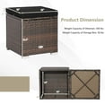 thumbnail image 3 of Gymax 2PCS Rattan Ottomans Seat Side Table Storage Box Footstool w/ Black Cushion Patio, 3 of 4
