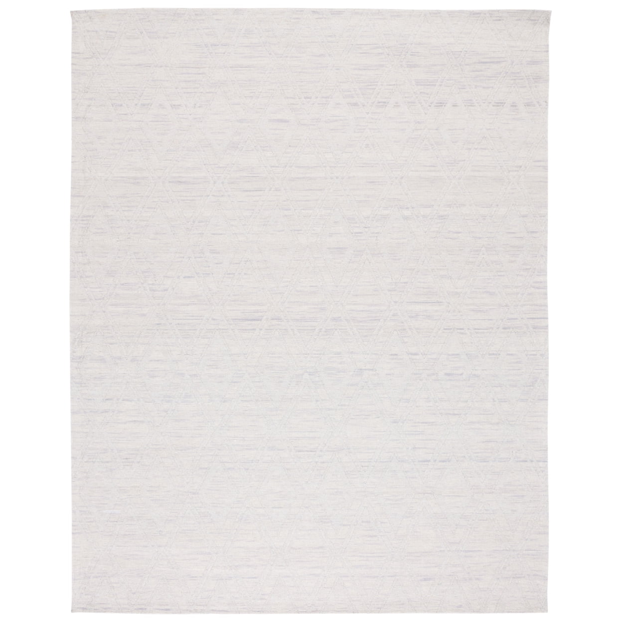 SAFAVIEH Marbella Alicia Geometric Diamonds Wool Area Rug, Silver/Ivory, 6' x 6' Round