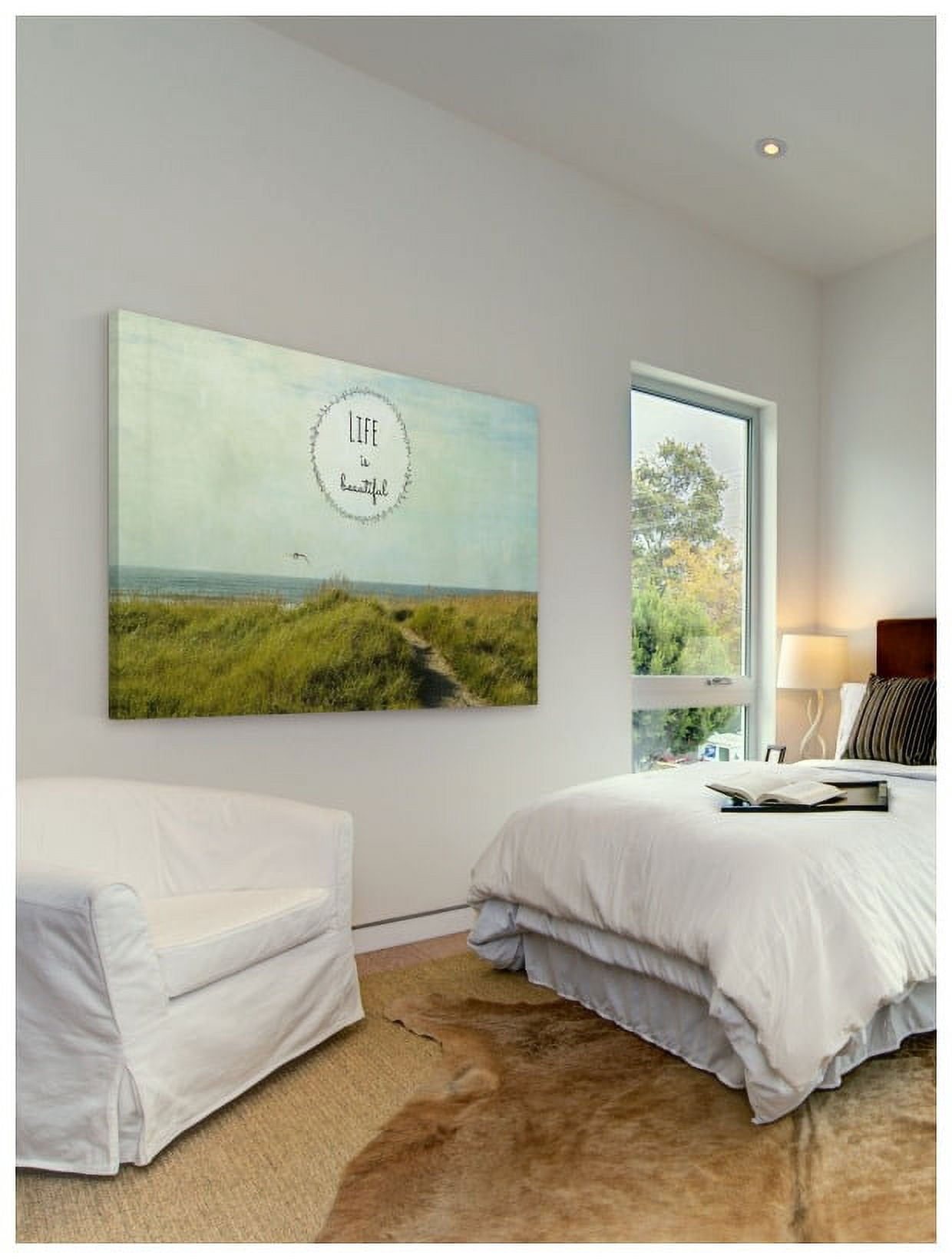 "Life Is Beautiful 2 Text" Painting Print on Wrapped Canvas
