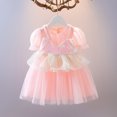 thumbnail image 2 of Gyratedream Infant Toddler Baby Girls Chiffon Sequins Princess Dress Summer Tulle Dress, Pink, 2 of 9