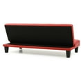 thumbnail image 3 of Alan 67 in. W Armless Faux Leather Straight Sofa in Red, 3 of 5