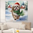 thumbnail image 2 of Hello Winter Shih Tzu Frosty Morning Walk Welcome Snowy Christmas Tapestry Lion Dog Lover Gifts Wall Hanging Backdrop Home Decor - 02018, 2 of 5