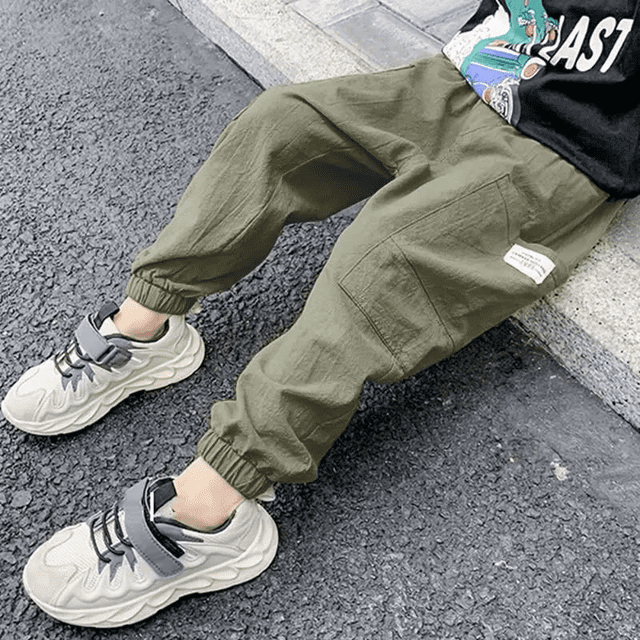Pantalones largos finos de verano para niños, pantalones cortos informales transpirables antimosquitos, holgados, para niños pequeños y medianos