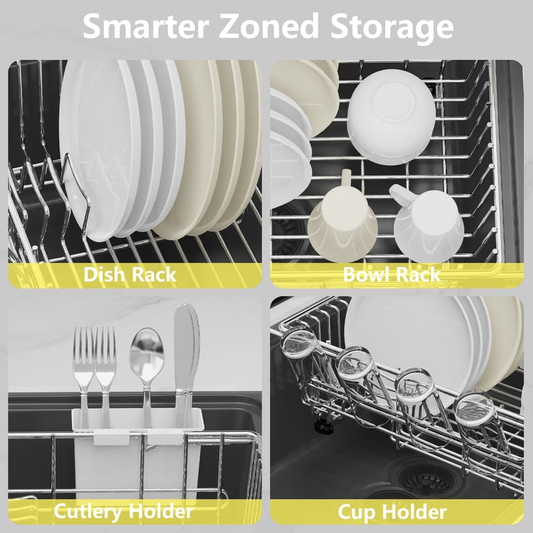 Consiwa Expandable Over The Sink Dish Rack, Silver photo 5