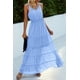 thumbnail image 4 of Vestido PRETTYGARDEN XL Maxi de Playa sin Mangas Azul Claro, 4 of 5