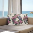 thumbnail image 4 of Outdoor Pillow Cover Pink Blue Wreath Set of 2 Waterproof Throw Pillowcases Linen Background Decorative Patio Furniture Pillows for Couch Garden Indoor & Outdoor Use, 4 of 9