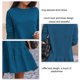 thumbnail image 4 of Vestido de manga larga para mujer Ticfox con dobladillo con volantes azul S, 4 of 5