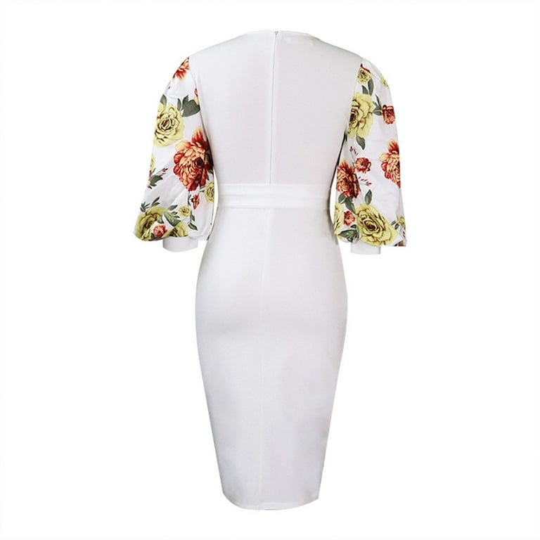 Printed Designed Round Neck Bodycon Dress Printed Designed Round Neck Bodycon Dress