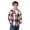 Flannel Jackets-Red, variant on Gamivast Boys Flannel Sweatshirts Plaid Lightweight Hooded Button Down Long Sleeve Shirt Fall Winter Clothes Trendy Side Split Shacket Jacket with Chest Pockets for 3-13 Years Old