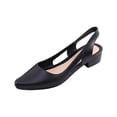 thumbnail image 2 of EKVAHL Women's Slingback Cutout Flats, Square Toe Closed Shoes, Low Block Heel Breathable Casual Dressy Office Daily Elegant Sandals Black, 2 of 6