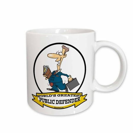 

3dRose Funny Worlds Greatest Public Defender II Occupation Job Cartoon Ceramic Mug 15-ounce